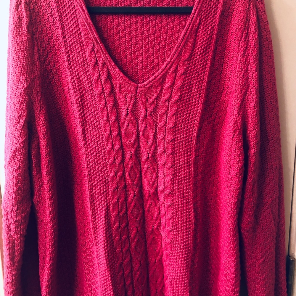 Pink cabled sweater
